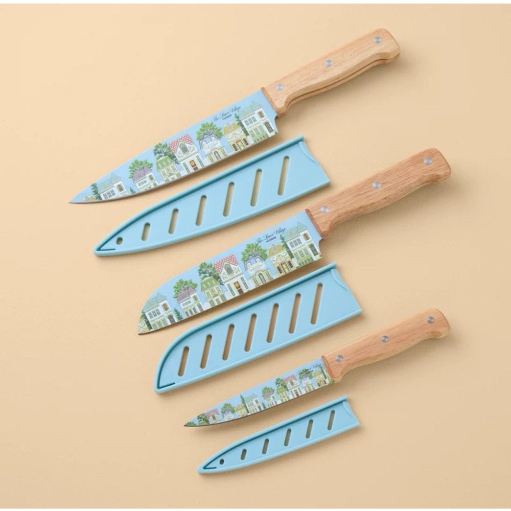 NEW 2026 Lenox Spice Village 3-Piece Cutlery Knives Set w/ Knife Blade Guards